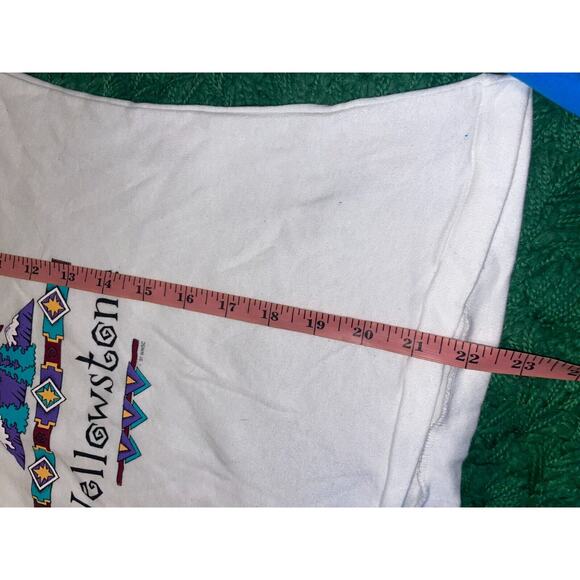 1997 Vintage Le Riche Yellowstone Mountain Graphic White Shirt 90s 1990s VTG S S - Picture 10 of 10